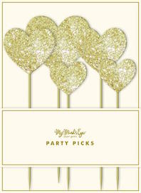 Fancy cake topper  - glitter hearts